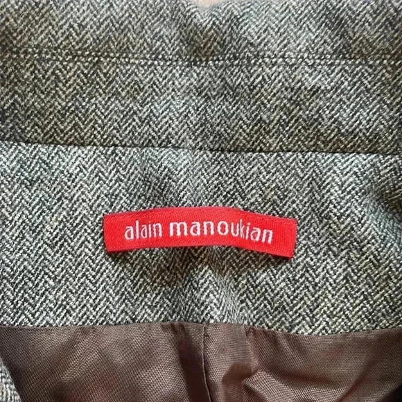 Alain Manoukian French Designer Tweed Wool Blazer Lace Embellished Sz 14 - Picture 3 of 10